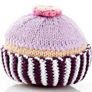 NWT Pebble Organic Handmade Crochet Cupcake Rattle